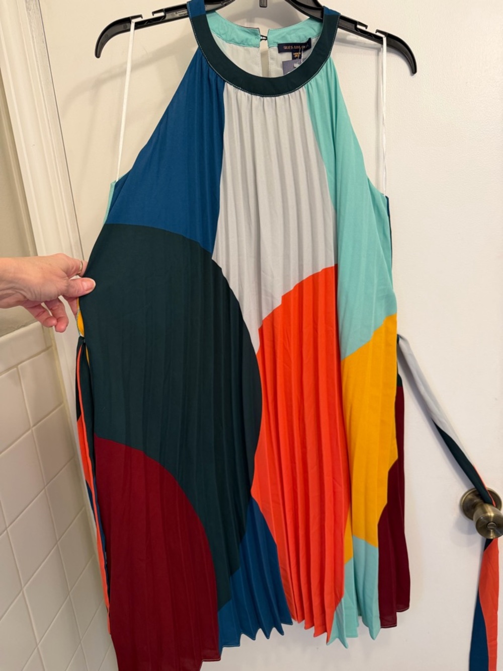 Skies Are Blue Teal, Navy & Forest Green Colorblock Dress